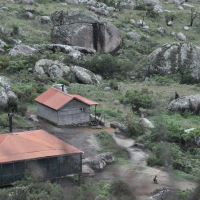 aerial view of Sombani mountain hut